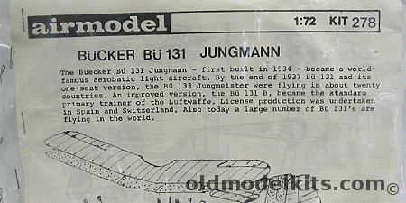 Airmodel 1/72 Bucker Bu 131 Jungmann (Bestman), 278 plastic model kit